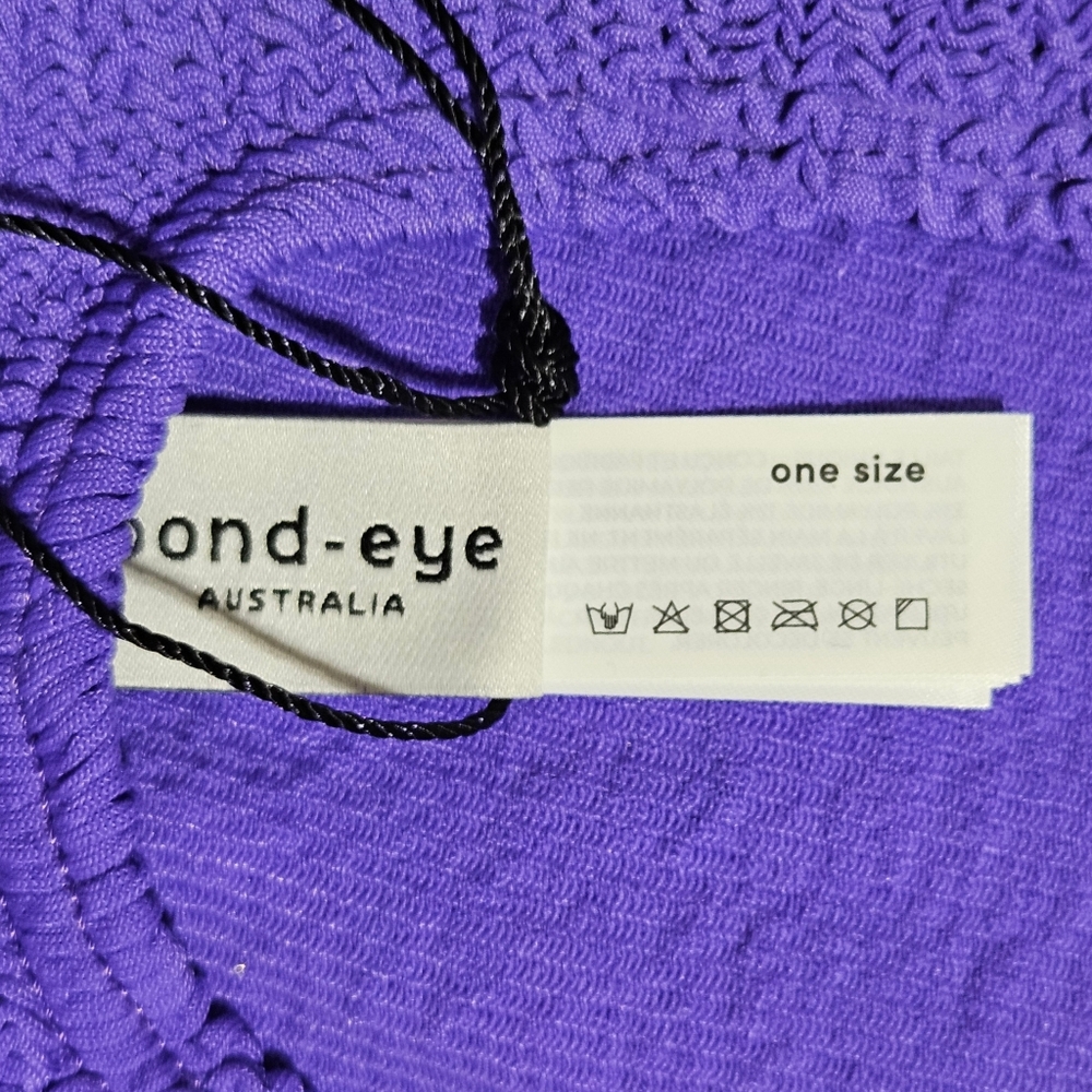 BOND-EYE Mara Swimsuit One Piece ONE SIZE Acid Purple Bound Crinkle NWT 💜 - Picture 4 of 5